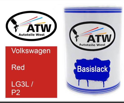 Volkswagen, Red, LG3L / P2: 500ml Lackdose, von ATW Autoteile West.